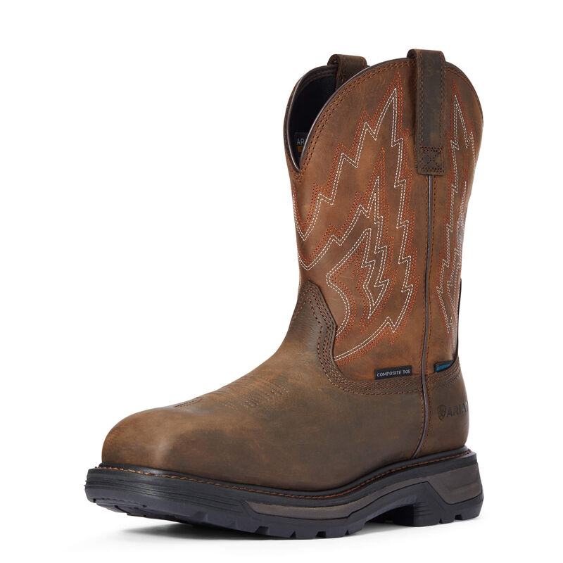 Botas De Trabajo Ariat Big Rig Waterproof Composite Toe Marrones Hombre - Chile 310-DWOSTG